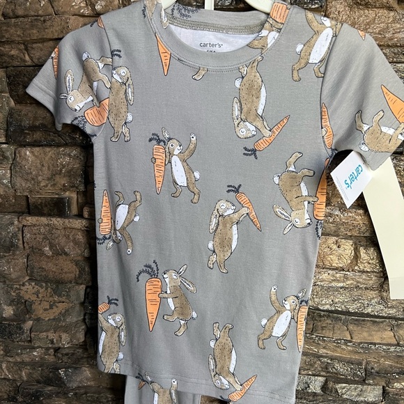 Carter's Gray Pajama Sets with Giraffe Pattern - Picture 1 of 7